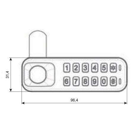 Serrure électronique à code E10 mini Horizontale E10MINI-H DOM