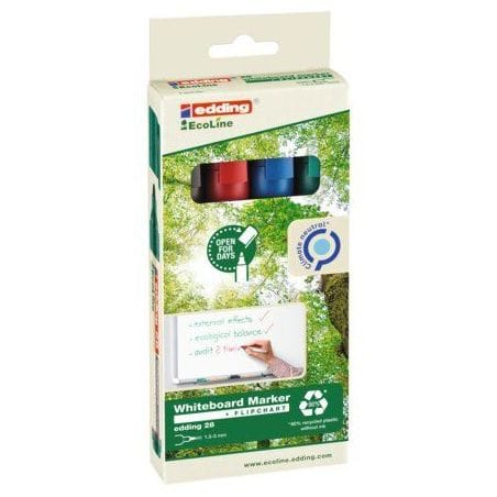 Pochette de 4 marqueurs effaçables écologiques 4-28-4 EDDING