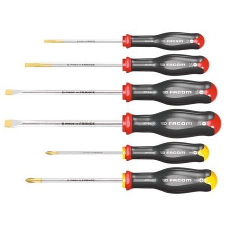 Jeu de tournevis 6 tournevis Fente - Phillips ATP.J6PB FACOM
