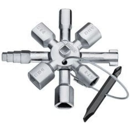 Clé universelle pour armoire 10 empreintes 00 11 01 KNIPEX