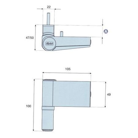 Paumelle pour profil PVC Florence 105 7670I_58 FAPIM