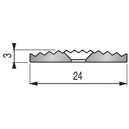 Profil à encastrer aluminium strié 2019090 00 DINAC