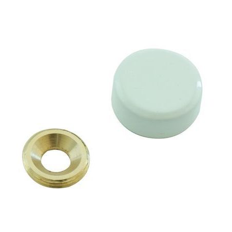 Cache-vis plat Laiton époxy blanc 2013X20
