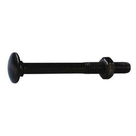 Boulon tête ronde collet carré Acier zingué noir