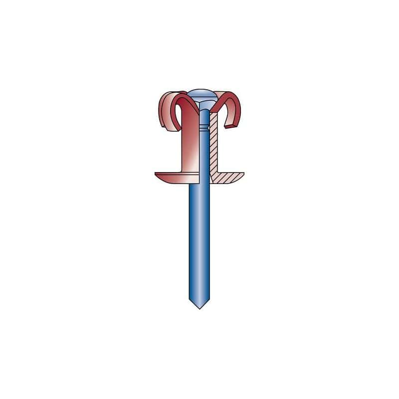Rivet éclaté aluminium / acier tête plate Tête laquée blanche RAL 9010 10710048120-71910-1 HONSEL