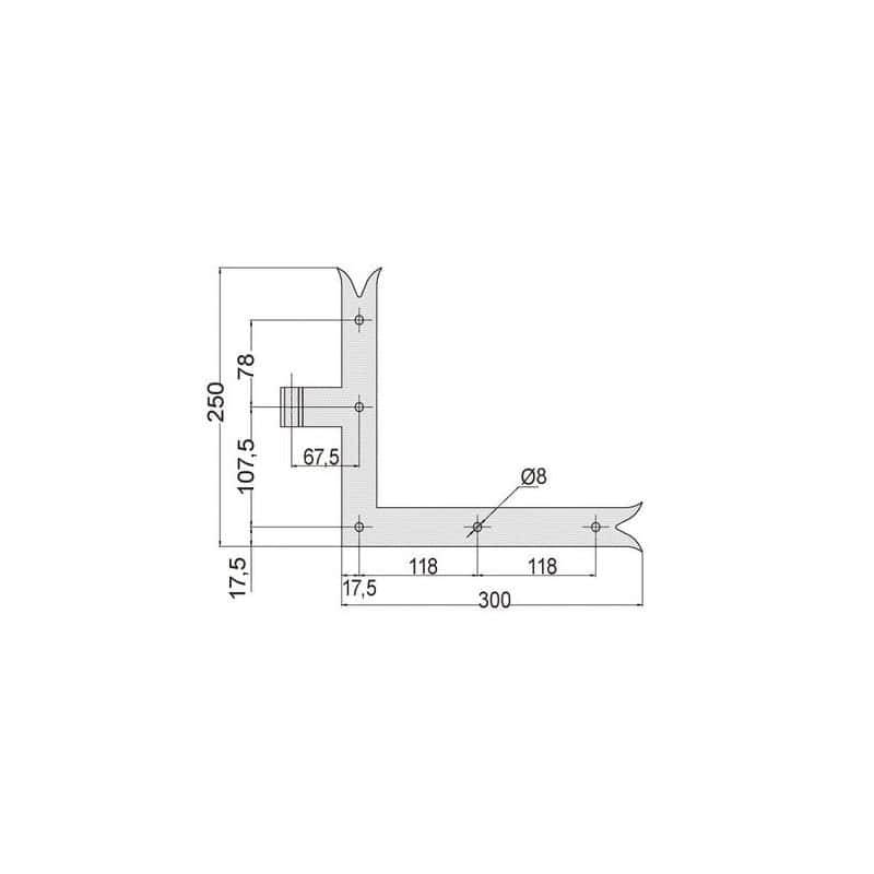 Penture équerre queue de carpe Acier poudré polyester noirBURGAUD