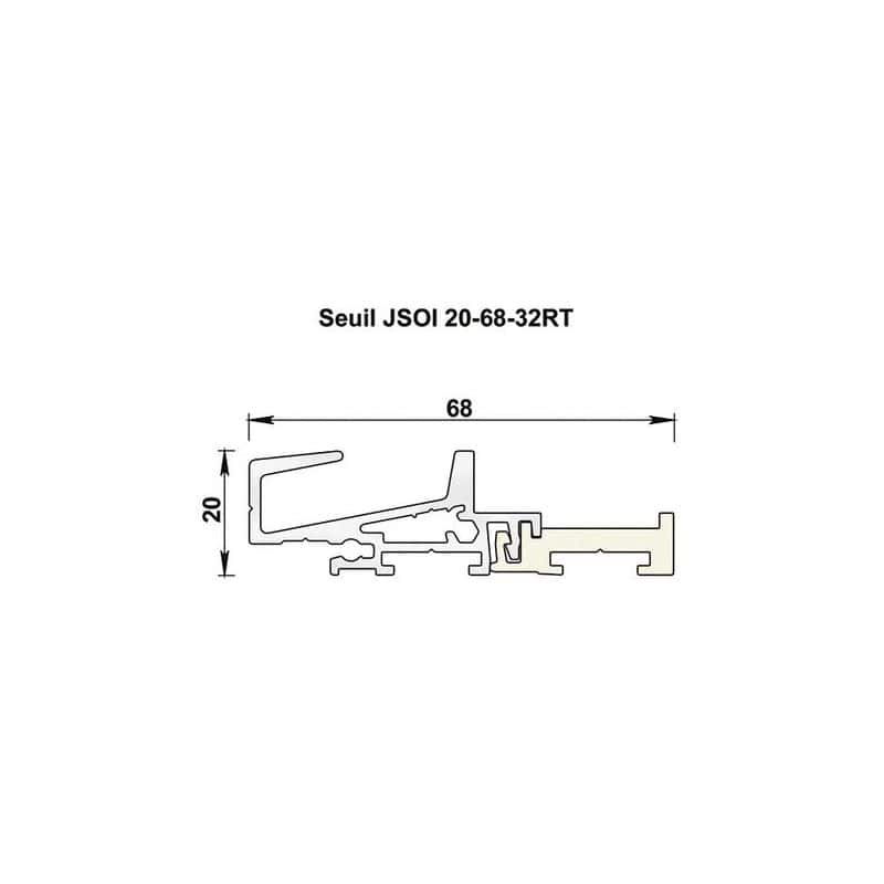Profil de seuil aluminium JSOI20-68-32RT JSOI20-68-32RT-NA BILCOCQ