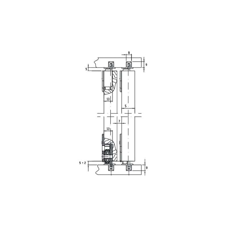 Garniture 310 1 porte coulissante 10403107 KRONA KOBLENZ