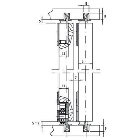 Garniture 310 1 porte coulissante 10403107 KRONA KOBLENZ