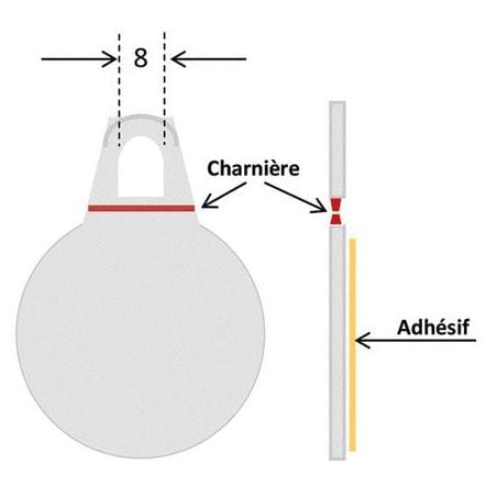 Attache adhésive à charnière 19730124