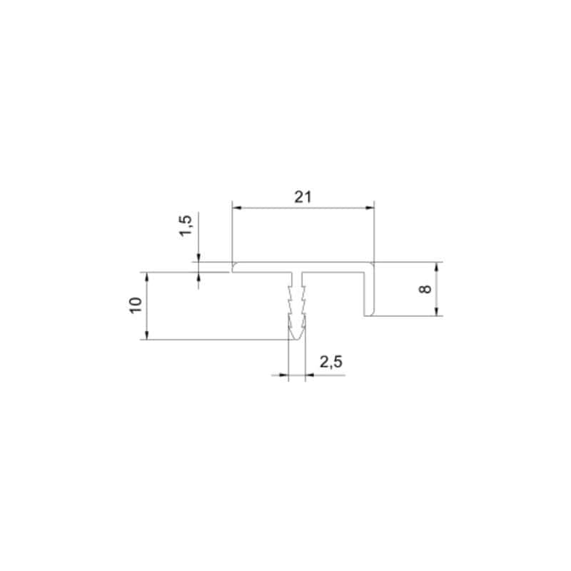 Profil de cadre pour façades Bordure 8 mm 901194.61.00 2500,0