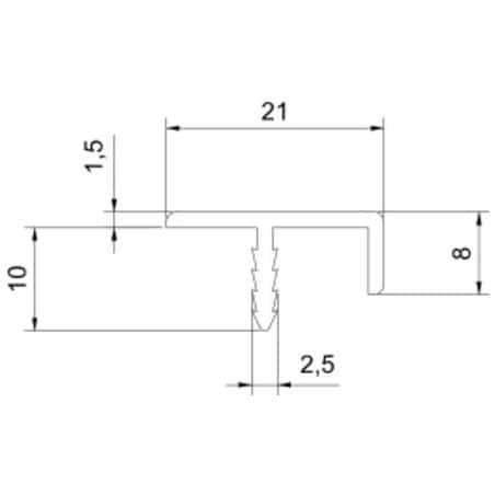 Profil de cadre pour façades Bordure 8 mm 901194.61.00 2500,0