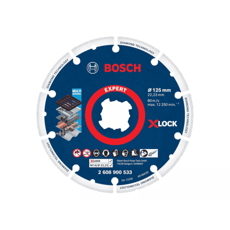 Disque à tronçonner Diamant X-LOCK pour le Métal EXPERT 125mm BOSCH 2608900533