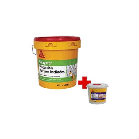 Lot protection de toiture 4L Sikagard + 1 pot de lingettes offertes SikaClean
