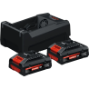 Pack 2 batteries 18V 4Ah + 1 chargeur 18V BOSCH EXPERT EXBA 18V-40 + GAL 12V/18V-80 1600A0373J