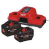 Pack 2 batteries Forge + chargeur double 18 V MILWAUKEE