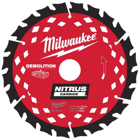 Lame scie circulaire Nitrus 190x30 mm MILWAUKEE 4932499376