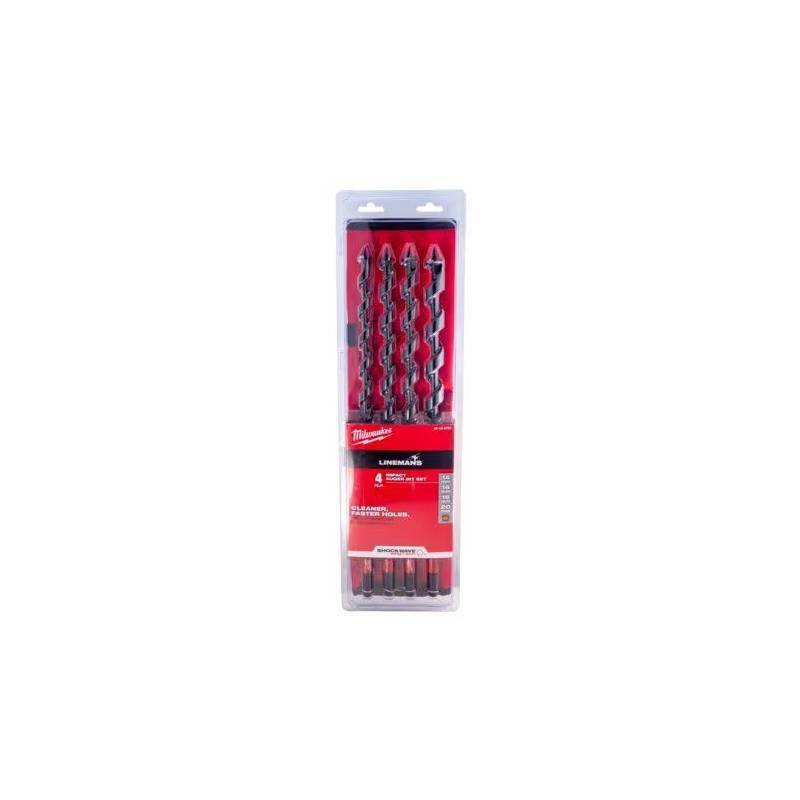 Coffret de 4 mèches longues à hélice MILWAUKEE 48136780