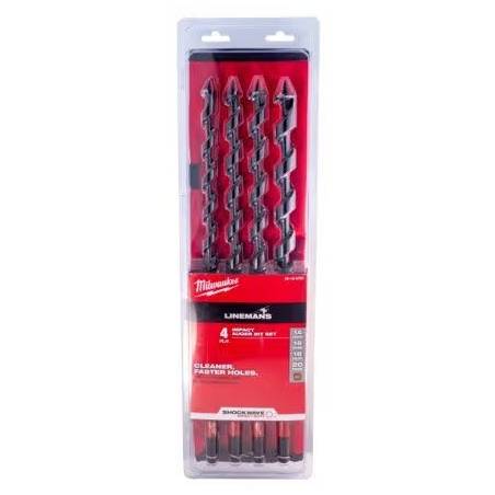 Coffret de 4 mèches longues à hélice MILWAUKEE 48136780