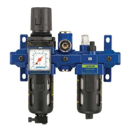 Filtre régulateur lubrificateur avec manomètre et sortie d'air sec PREVOST TB SME2