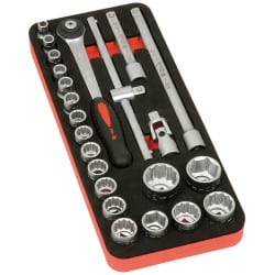 Module douilles + cliquet 1/2" 23 pièces MOB