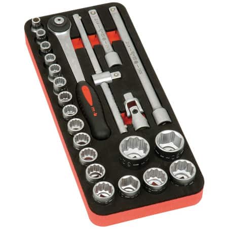 Module douilles + cliquet 1/2 23 pièces MOB