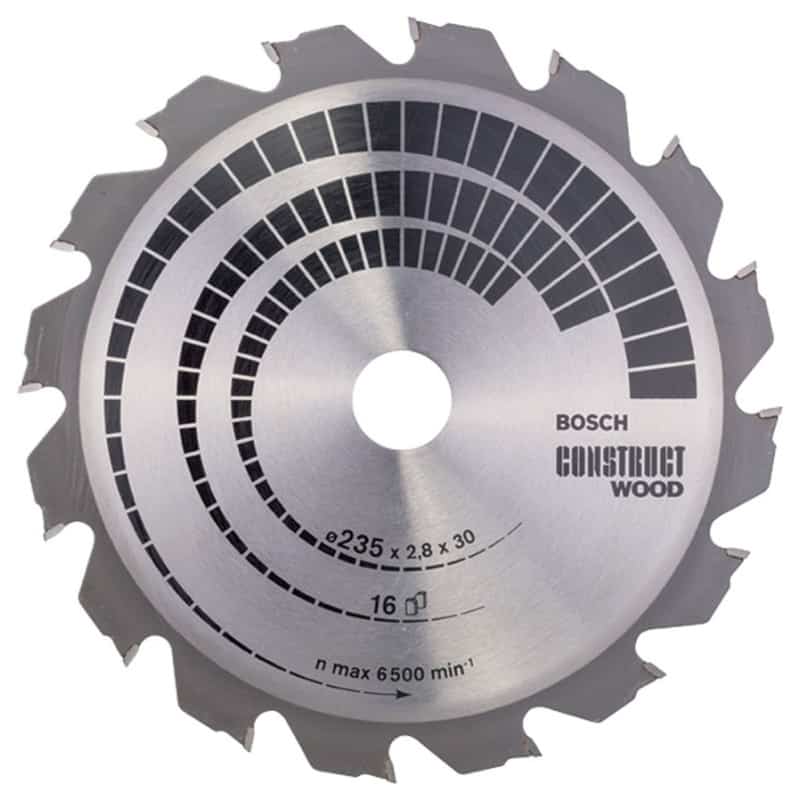 Lame de scie Ø235 mm 16 dents bois clouté BOSCH 2608640636