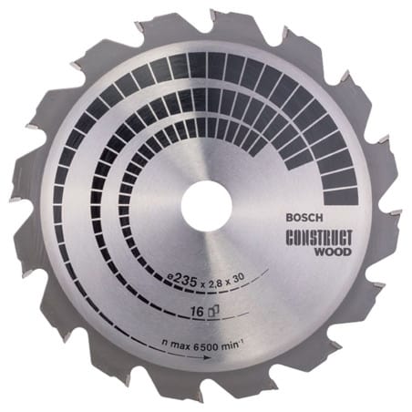 Lame de scie Ø235 mm 16 dents bois clouté BOSCH 2608640636