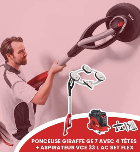 Ponceuse giraffe GE 7 avec 4 têtes + aspirateur VCE 33 L AC SET FLEX