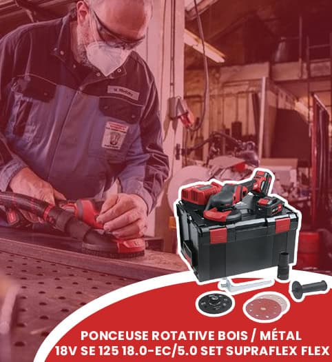 Ponceuse rotative bois / métal 18V SE 125 18.0-EC/5.0 Set SUPRAFLEX FLEX 504157