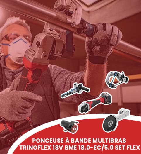 Ponceuse à bande multibras Trinoflex 18V BME 18.0-EC/5.0 Set FLEX 504505