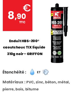 Enduit HBS-200® caoutchouc TIX liquide - 310g noir - GRIFFON 6312857