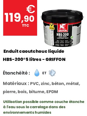 Enduit caoutchouc liquide HBS-200® - 5 litres - GRIFFON 6308867